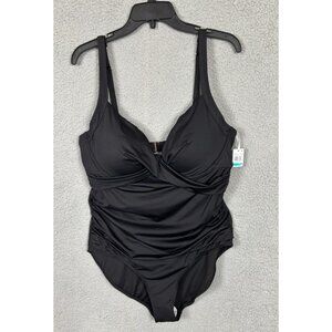 Anne Cole Women's Underwired One-Piece Swimsuit Size 16 Black New With Tag's.